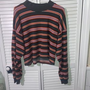 Wild Fable striped crop long sleeve shirt